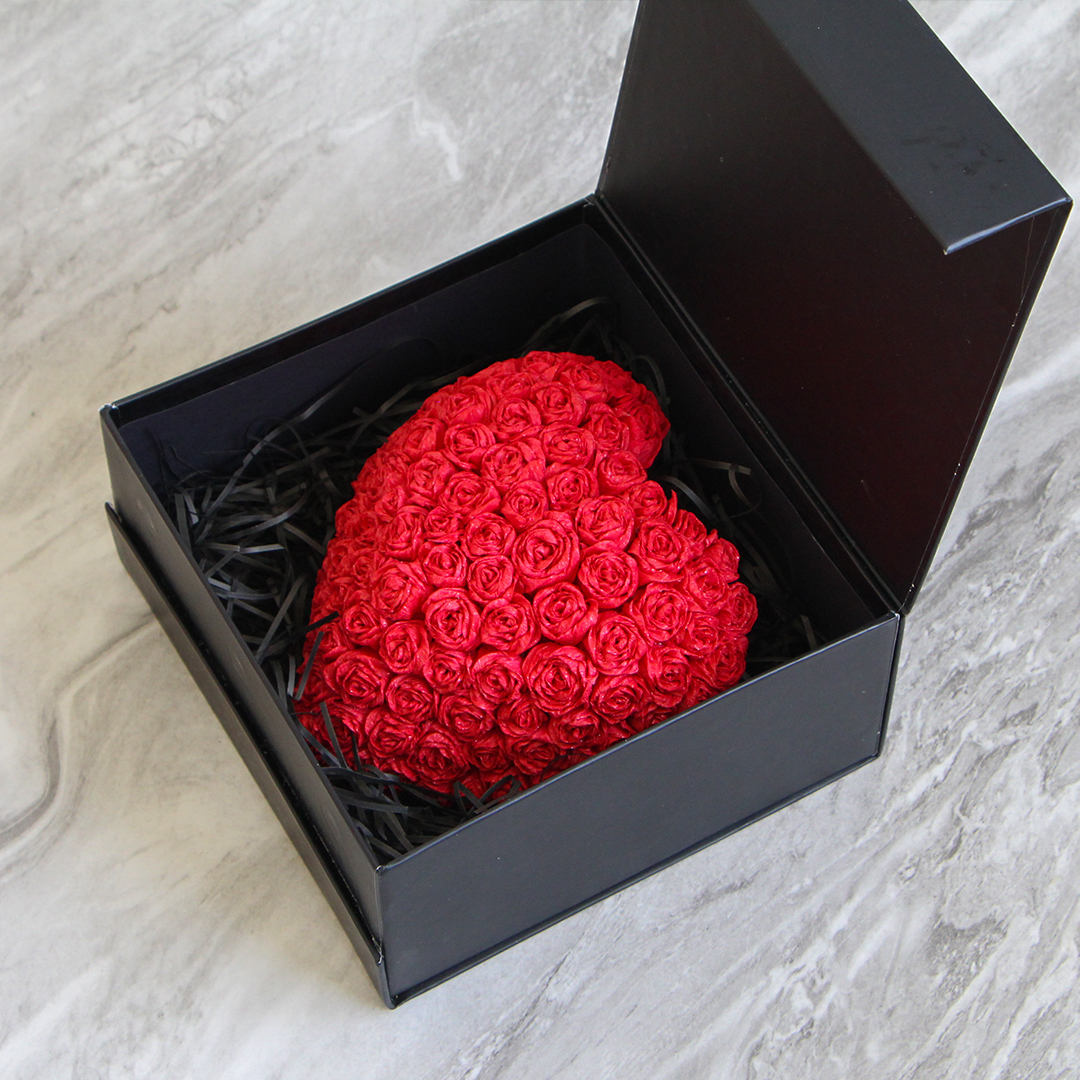 باکس گل مصنوعی مدل رز قلب
