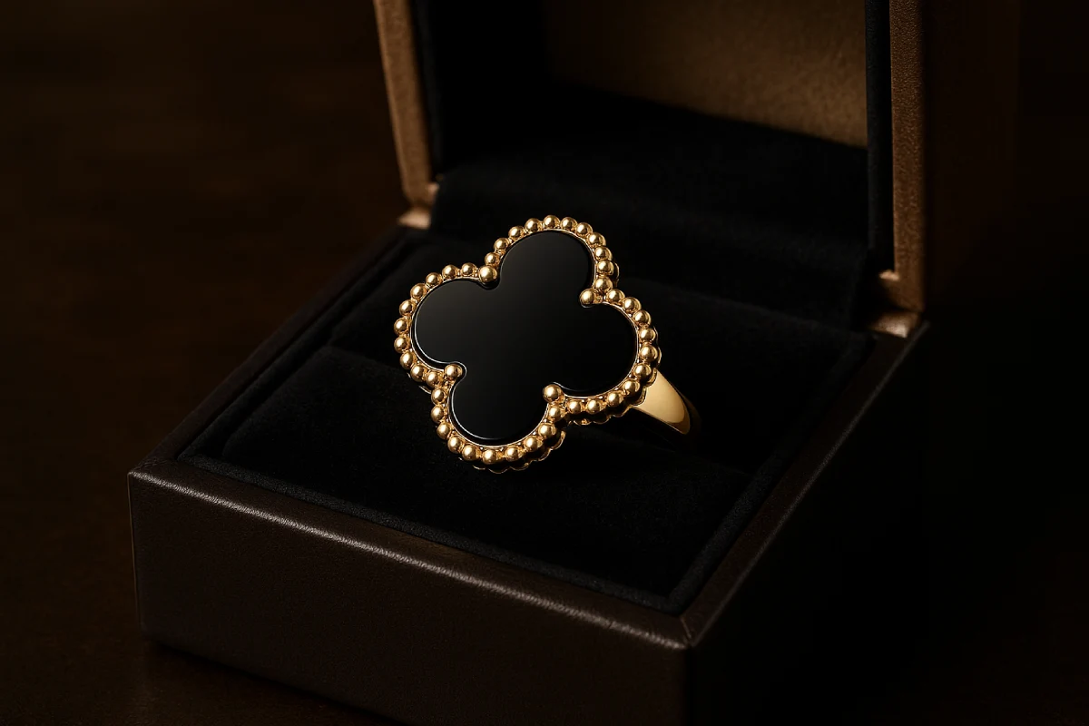 خرید انگشتر ونکلیف مشکی طلا